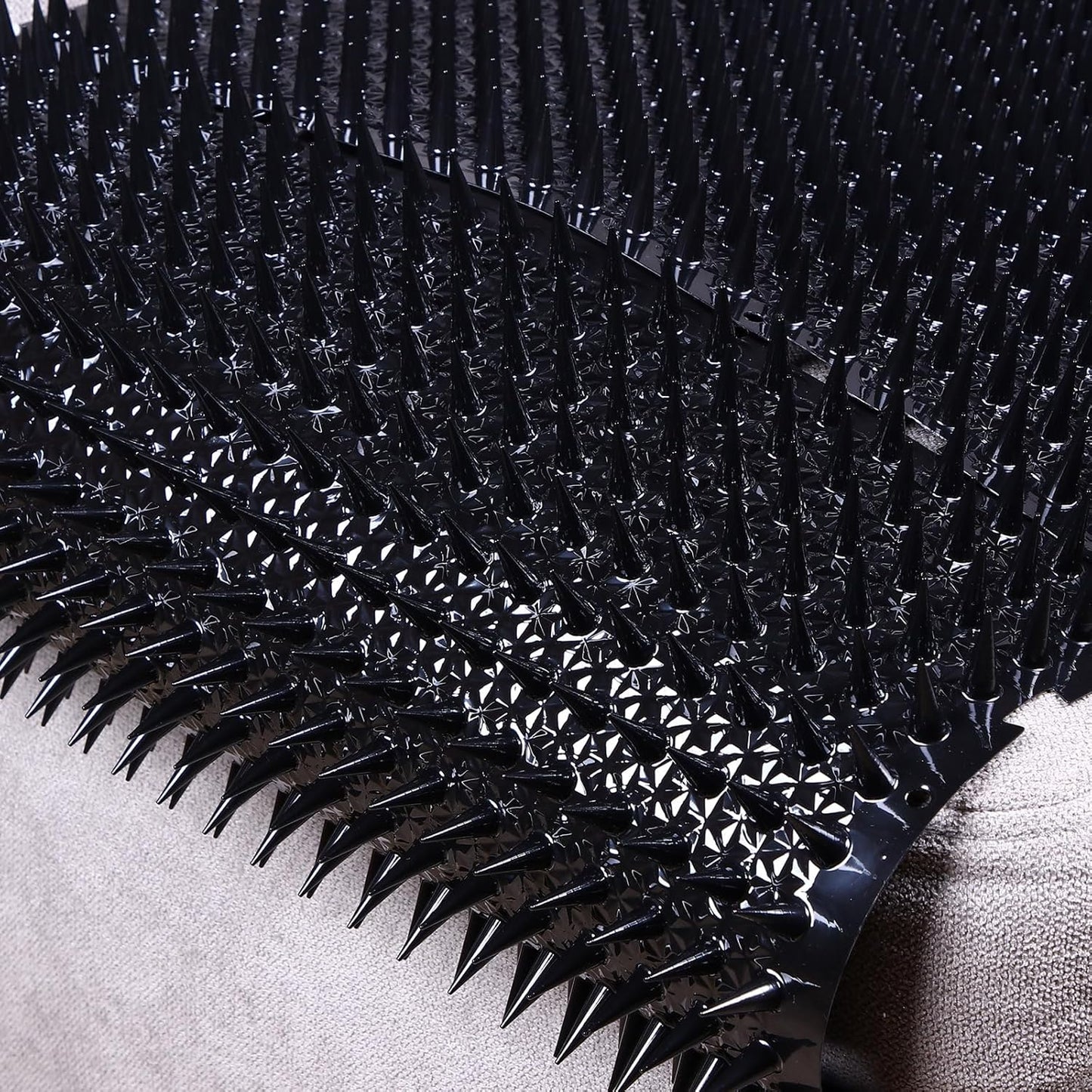 16 Pack Cat Repellent Outdoor Mat Cats Dogs Plastic Bendable Spiked Deterrent Training Repellent PET Mats with Spikes for Indoor Outdoor Supplies, 18.3 Square Feet, 16 x 13 Inch(Black)