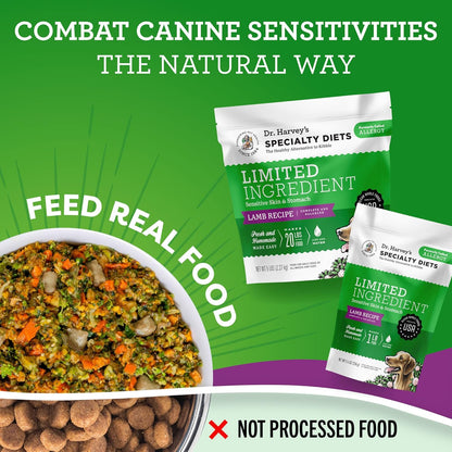 Dr. Harvey's Specialty Diet Limited Ingredient - Human Grade Dog Food for Dogs with Sensitivities - Lamb Recipe (5 Pounds)