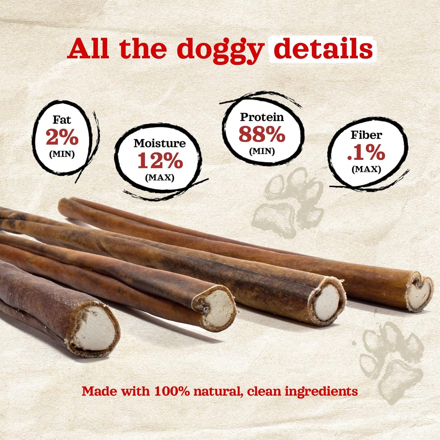 Natural Farm Bully Sticks Stuffed Collagen Sticks for Dogs (4-5 Inch, 10-Pack), Rawhide-Free, Natural Dog Chews, Long Lasting, Small, Medium and Large Dogs, Great Rawhide Alternative