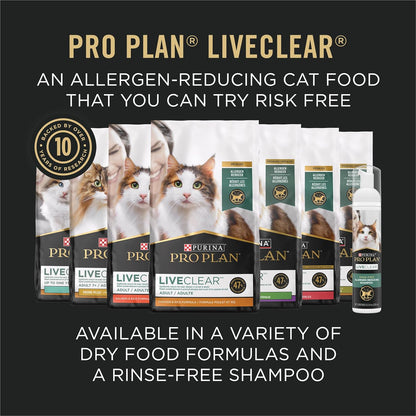 Purina Pro Plan Allergen Reducing, Sensitive Skin & Stomach, High Protein Cat Food, LIVECLEAR Turkey and Oatmeal Formula - 3.2 lb. Bag