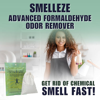 SMELLEZE Reusable Formaldehyde Odor Remover Deodorizer XXL Pouch: Rids Formaldehyde Smell Without Scents in 300 Sq. Ft.