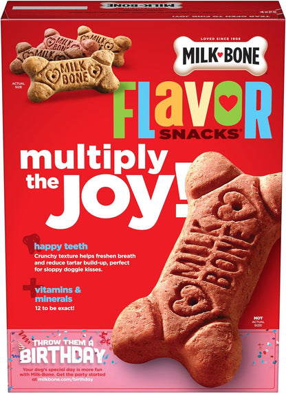 Milk-Bone Flavor Snacks Dog Treats, Small Biscuits, 24 Ounce Crunchy Texture Helps Reduce Tartar