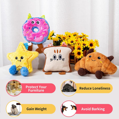 DODODOLA Small Dog Toys Squeaky Durable Push Puppy Toys for Chewing with Crinkle Paper for Small Medium Dogs