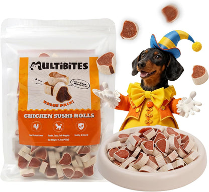 14.1 oz Chicken Sushi Rolls Soft Dog Treats Chewy Dog Training Treats with Cod Skin High Protein Dog Snacks for All Dogs