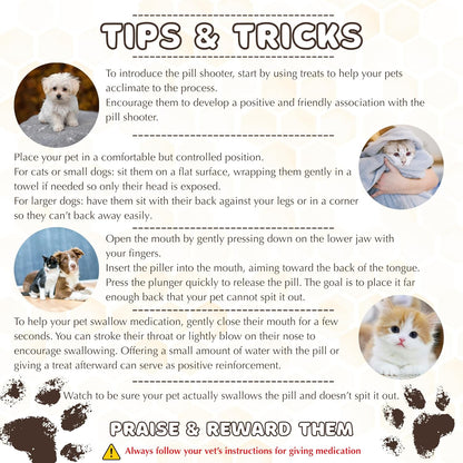 Pill Shooter for Dogs and Cats – Soft Tip Pet Piller for Easy Medication Delivery | Pill Gun Dispenser Tool for Small or Large Pets | Upgraded H- Bar Design Reusable Syringe Device – Blue, 1-Pack