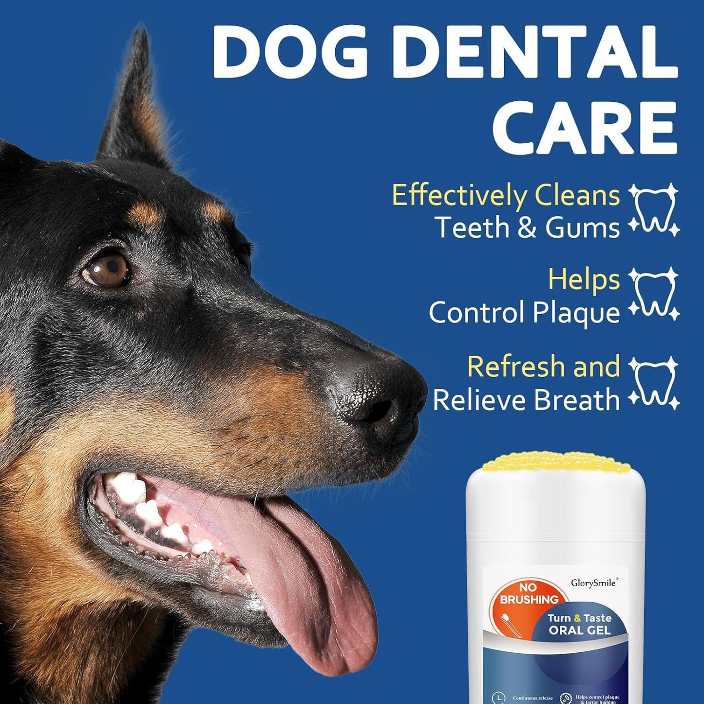 Dental Gels for Dogs, Turn & Taste Dog Toothpaste, Dog Dental Care, Continually Freshens Breath for 24 Hours, Delicious Flavors Like Chicken, No Brush Toothpaste for Dogs