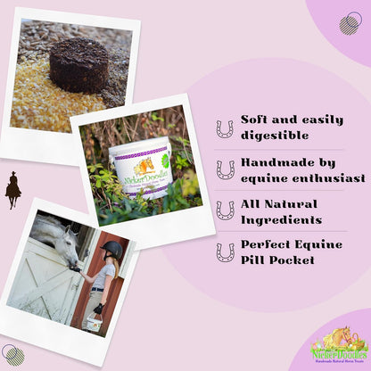 Horse Treats - 5 lb Pail - Effortlessly Give Medications with Our Soft Baked Treats - Training Treats are The Perfect Motivator - No Additives or Preservatives Handles May Vary