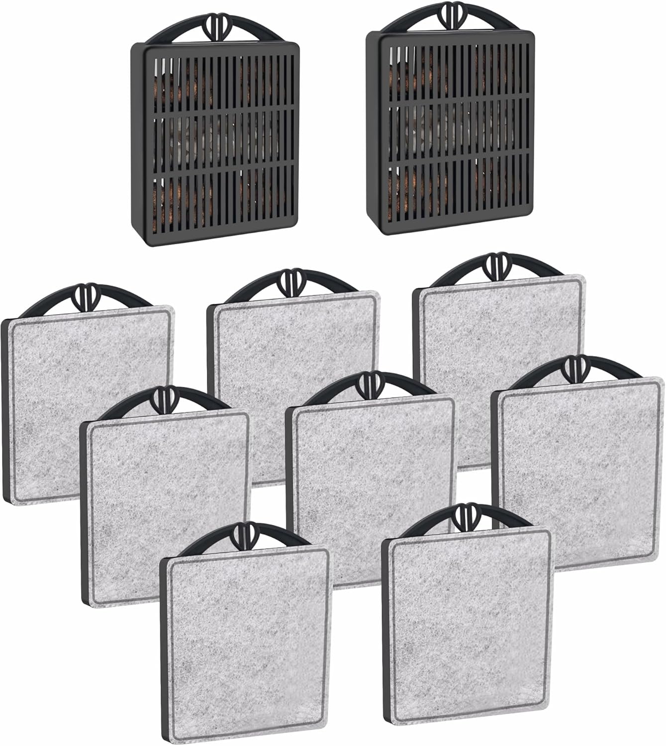 GOZILLA Aquarium Filter Cartridges,Fish Tank Filters Accessories Set,Turtle Tank Filter Replacement Includes 8 Filter Cartridges and 2 Filter Boxes.Only Suit for GZ-107 Low Water Level Tank Filter.