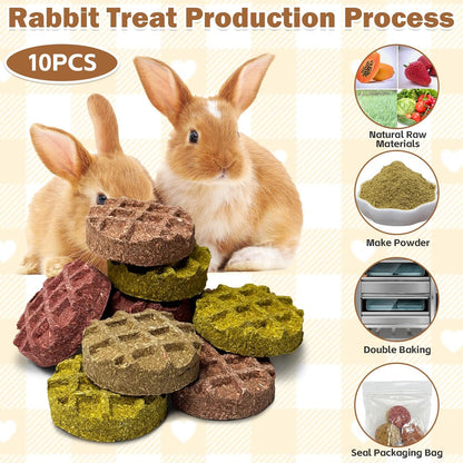 PINVNBY 10PCS Bunny Chew Toys Small Animal Molar Snacks for Teeth Rabbit Treats for Hamster, Chinchilla, Guinea Pig, Squirrels, Gerbils and Small Animals