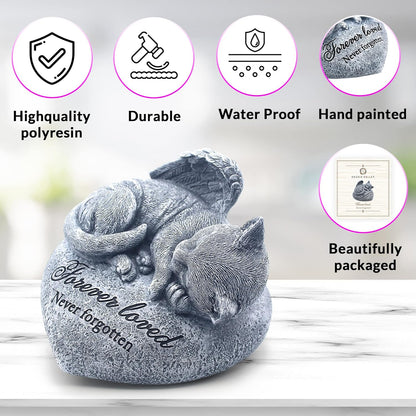 Orchid Valley Sleeping Cat Garden Statue - Pet Memorial Stone - Grave Marker - Beautifully Packaged Memorial Gift, Headstones for Cats or Thoughtful Sympathy Gift