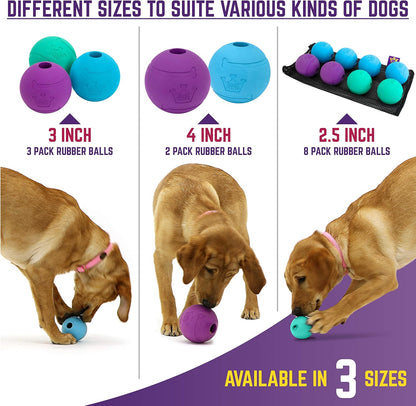 Chew King Fetch Balls Extremely Durable Natural Rubber Toy Pack of 3 - 3 inch Balls (CM-0263-CS01)