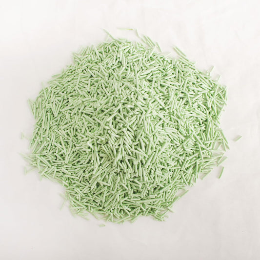 Tofu Cat Litter Green Tea 5.5 Lbs, Flushable Clumping Fast Drying, Ultra Absorbent, Low Tracking Cat Litter 2mm Pellets.