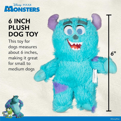 Disney for Pets Pixar’s Sulley Plush Dog Toy 6in Pixar Dog Toys | Plush Toy for Dogs Inspired by Sulley from Pixar’s Monsters, Inc. with Squeaker