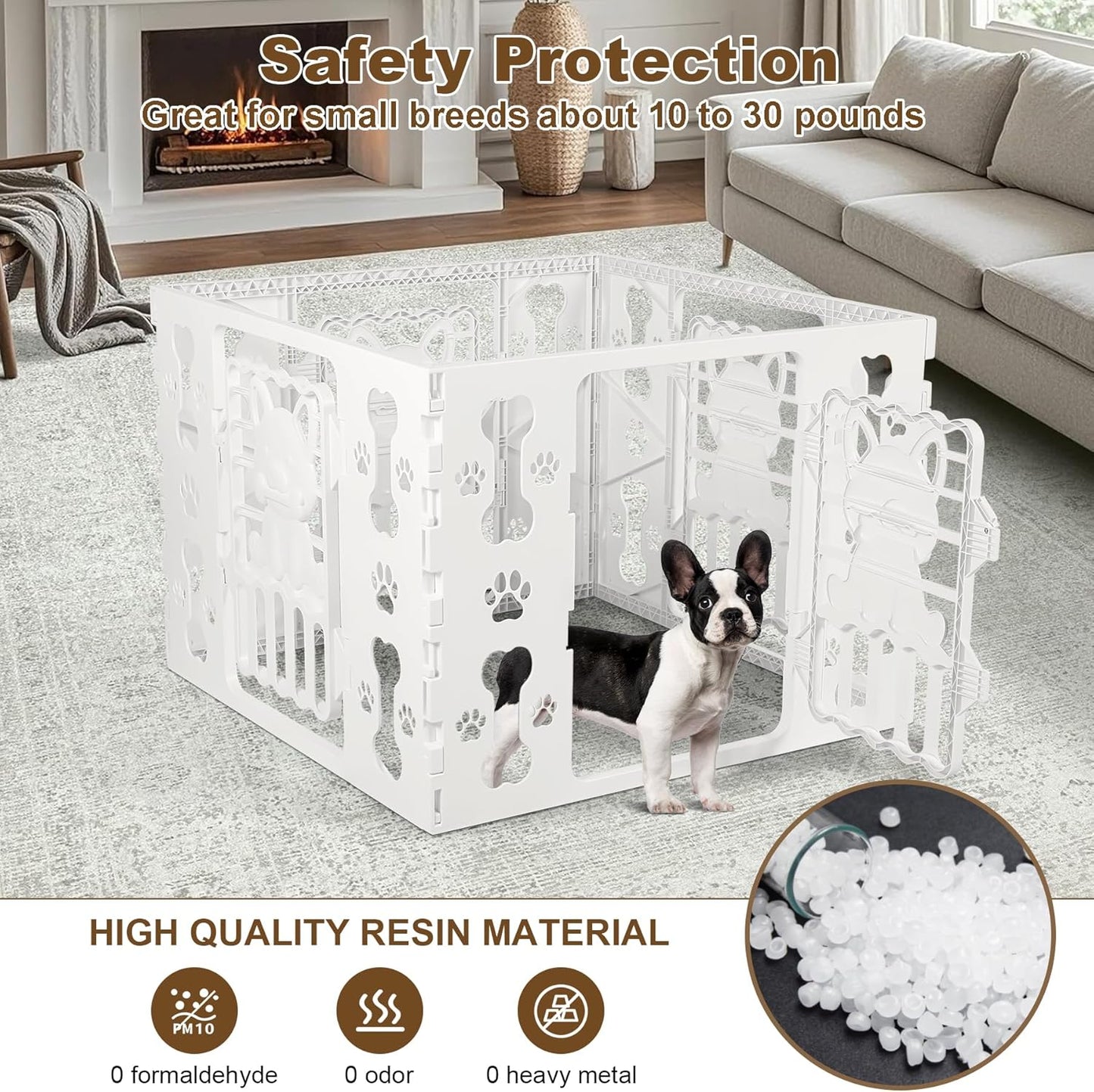 Dog Playpen for Dogs Indoor Small, Dog Play Pen Indoors/Outdoors, Puppy Playpen Indoor, Folding & Portable Dog Pen 4-Panel & 4-Door, Pet Fence Unique Design 2025, 26" High