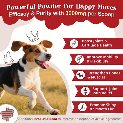 ZEBORA Glucosamine for Dogs, Omega 3 Fish Oil for Dogs Skin and Coat