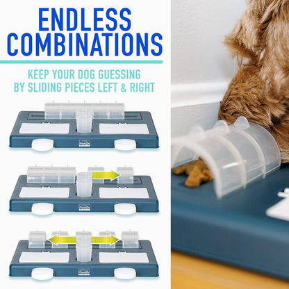 Franklin Pet Supply Co. Interactive Dog Toy + Puzzle Feeder - Dog Food + Treat Puzzle Game Set for Small, Medium + Large Dogs - Enrichment Training Toy + Slow Feeder for All Dogs