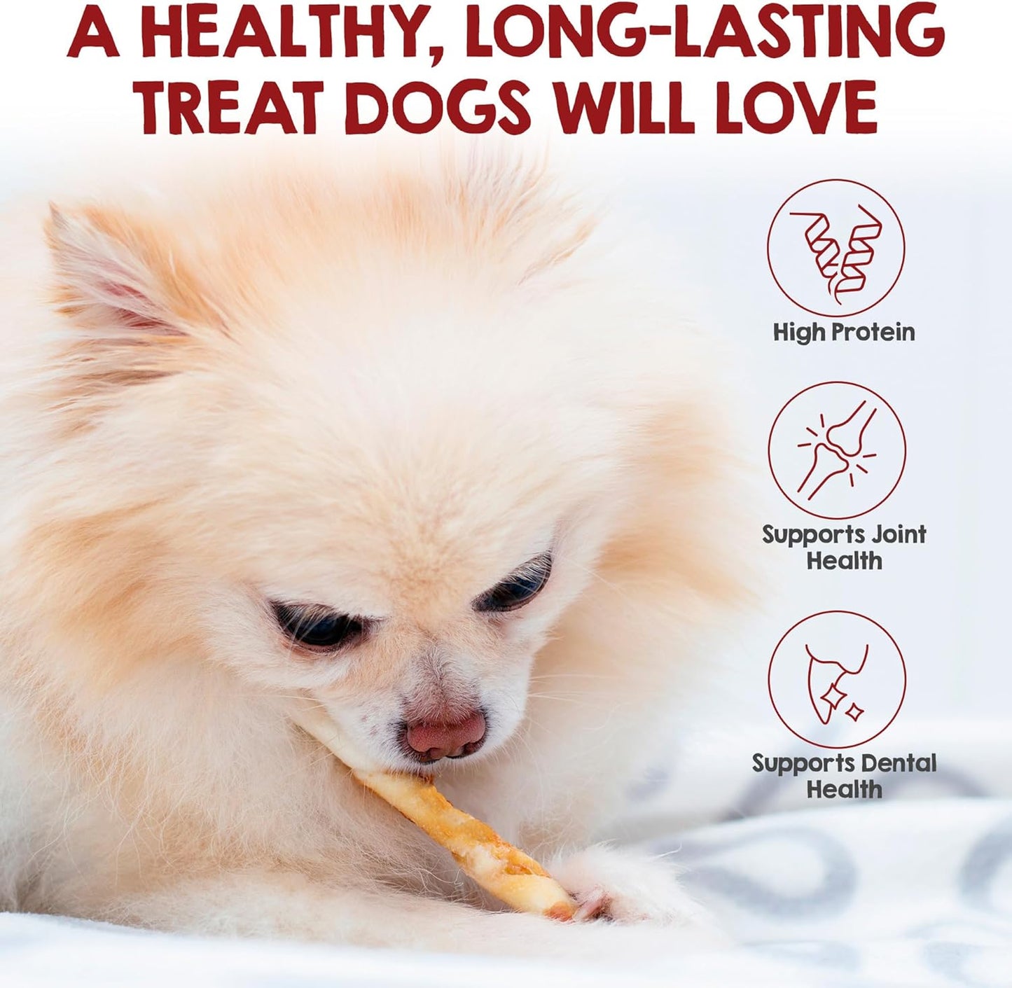 Riley's Peanut Butter Beef Hide Dog Treats, USA Sourced & Made Rawhide Chew Sticks, Raw Hides for Small Dogs, 21 ct