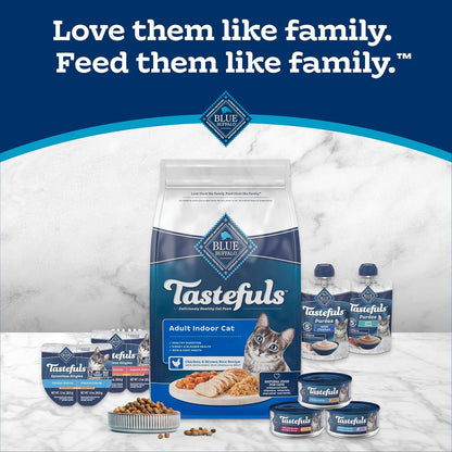 Blue Buffalo Tastefuls Mini Purées, Adult Cat Natural Single-Serving Snack, 4-Count Variety Pack Chicken and Tuna, 0.5 oz. (Pack of 4)