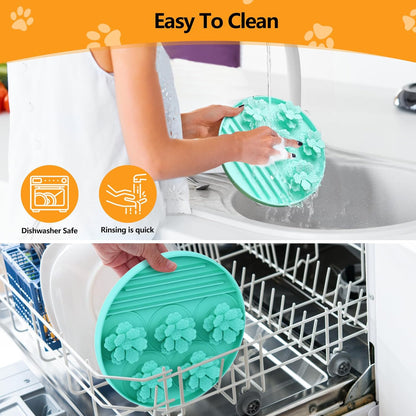 AWINNER Slow Feeder Dog Bowl Make Mealtime Fun and Healthy with - Reduce Overeating and Aid Digestion Cat Lick Mat (Cyan)