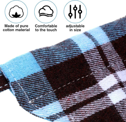 2 Pcs Cat Bandana, Cat Tie Collar with Bells Breakaway Kitten Collars Adjustable Safety Pet Collars for Cats Puppy and Small Pets