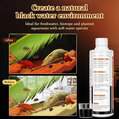 hygger Blackwater Aquarium Conditioner with Natural Olive Leaf Extract, Humic & Tannins, Regulate pH Value Soften Water Create Tropical Biotope Black Water Environment for Freshwater Aquarium (500ML)