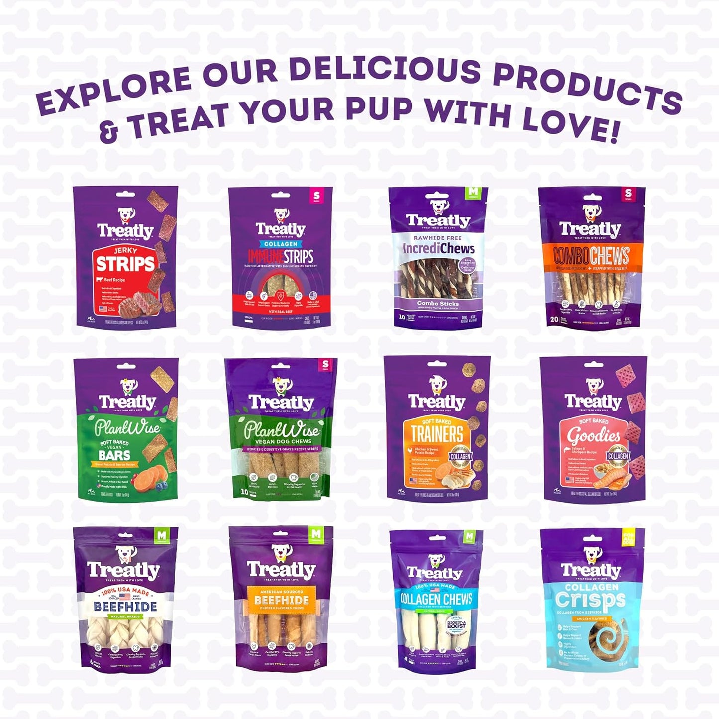 USA Collagen Rolls 9-10" Dog Chew Treats - Natural Flavor, 4 Count/1 Pack