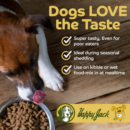 Happy Jack Cod Liver Fish Oil for Dogs Skin and Coat Supplement, Brain, Eyes, Bones, Hip, Joint, Heart & Immune System Health, Energy Booster (16 oz), Omega 3 with EPA & DHA, Vitamin A & D