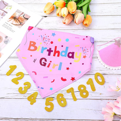 Dog Birthday Decorations, Birthday Dog Bandana Hat with Numbers Dogs Birthday Party Supplies for Small Medium Large Dogs