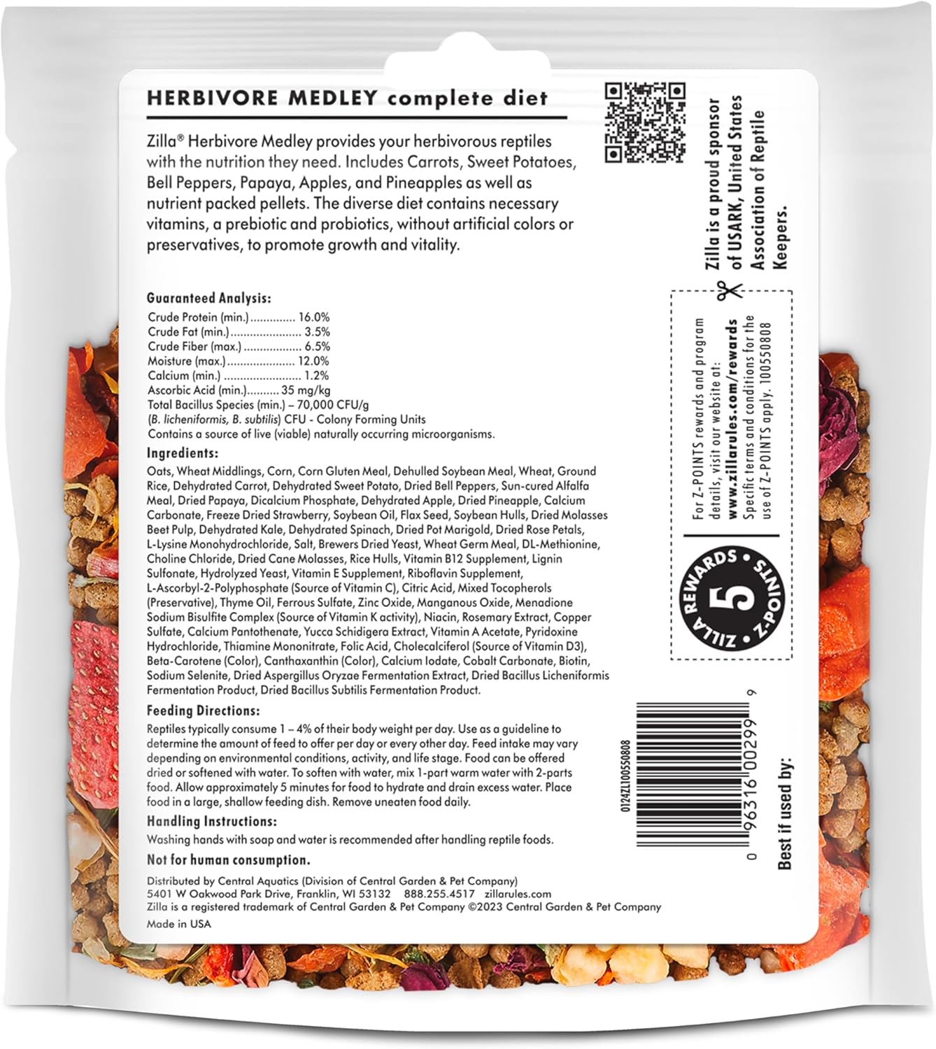 Zilla Pet Reptile Herbivore Food Medley Diet, 4 oz (Pack of 2)