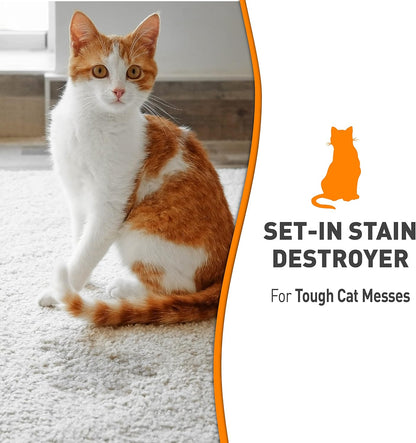 Nature’s Miracle Set-In Stain Destroyer, 1 Gallon, For Cat Messes, Oxy Formula With Orange Scent