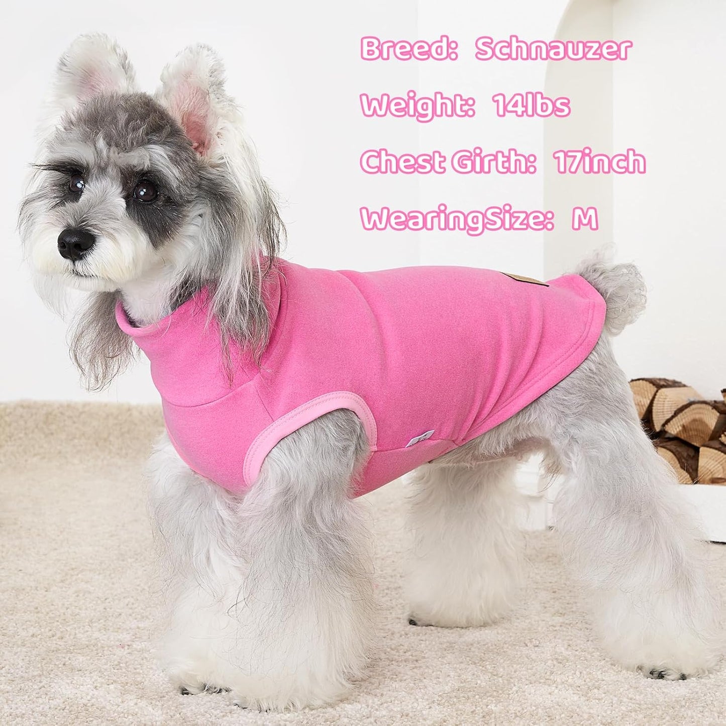 XPUDAC 4 Pack Dog Sweaters Turtleneck Dog Clothes for Small Medium Large Dogs Boy Girl Warm Puppy Vest Shirt Winter Pullover Pet Sweatshirt Outfits, Pink, XL