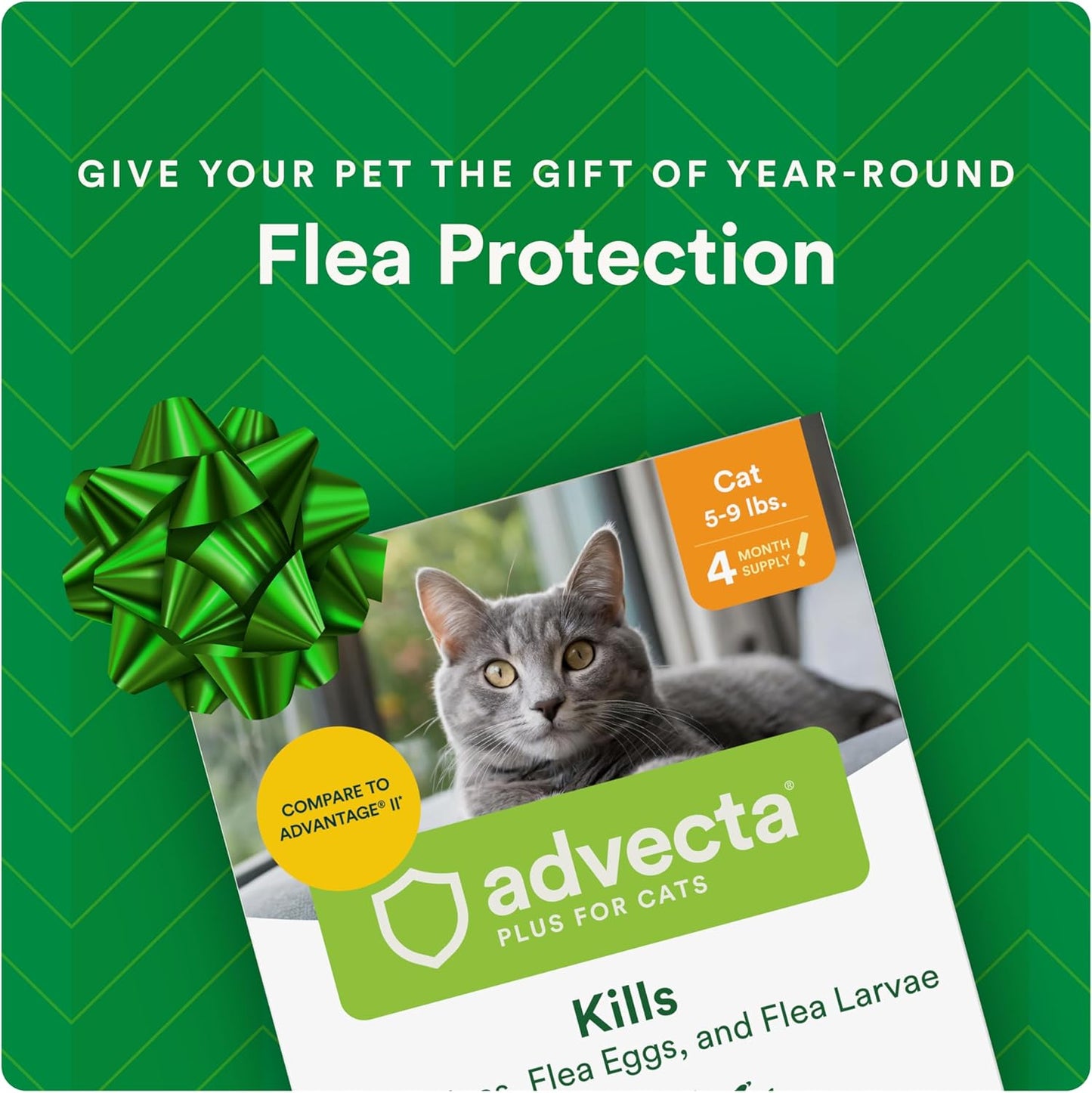Advecta Plus Topical Flea Treatment for Cats and Kittens, Flea Prevention and Control, Small & Large, Fast-Acting Waterproof Drops, 4-Month Supply