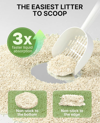 PETKIT 2025 New Plant Tofu Mixed Litter, Superior Clumping 100% Natural Ingredients Plant Cat Litter, Dust-Free and Low Tracking, Non-Sticky, Easy Scooping (5.2lb×4bags)