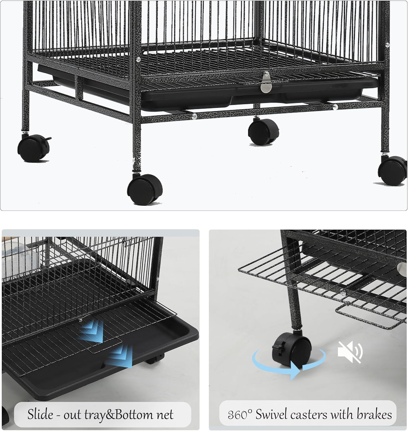 33‘’ Parakeet Cage, Bird Cage, Parrot Cage with Parrot Toys,Perch,Parakeet Cage Accessories,for Cockatiels,Finches,Lovebirds,Conure,Budgie, Canaries,Quaker,Pigeon Eclectus, Sun Parakeet