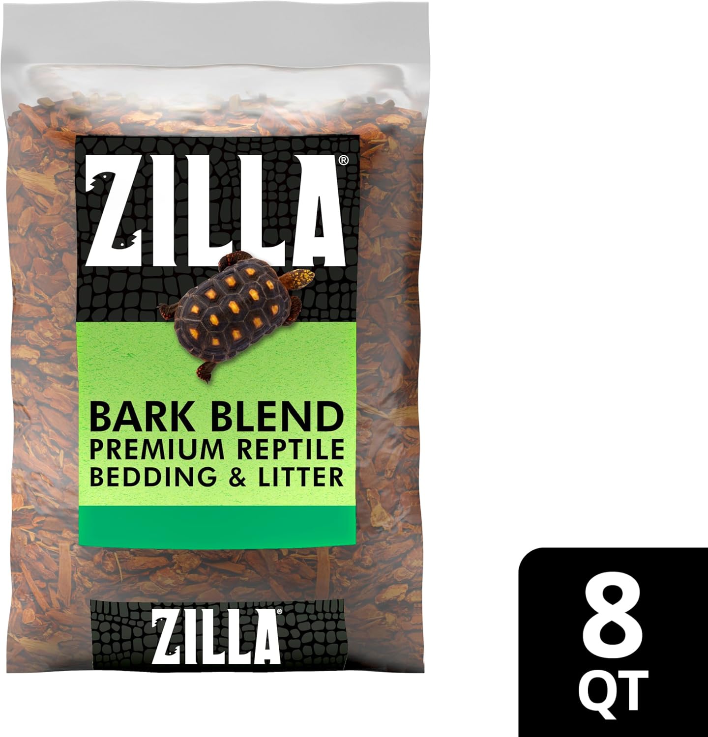 Zilla Reptile Terrarium Bedding Substrate Bark Blend, 8 Quart