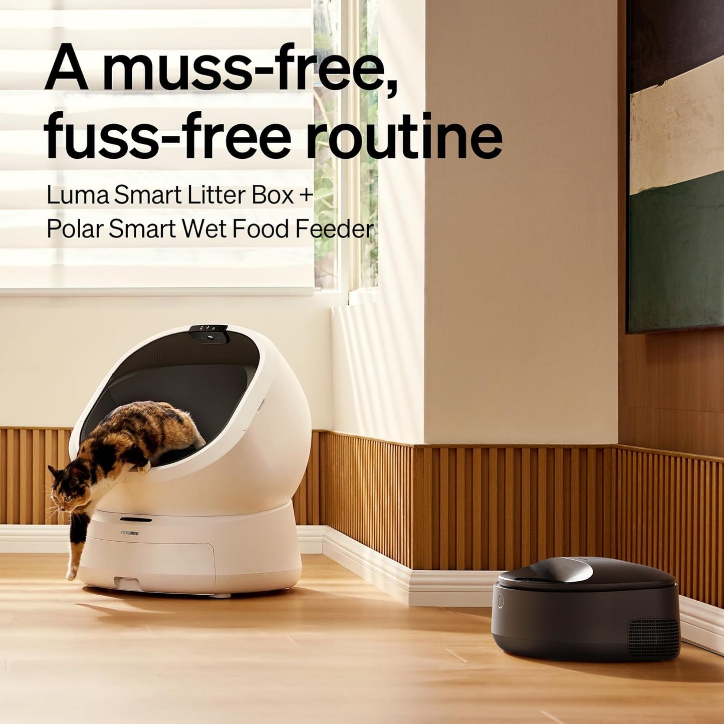 Bundle of PETLIBRO Luma Automatic Cat Litter Box AI Waste Analysis+ PETLIBRO Automatic Cat Feeder Wet Food with Stainless Steel Bowl, Refrigerated Feeder, App-Controlled Easy to Clean