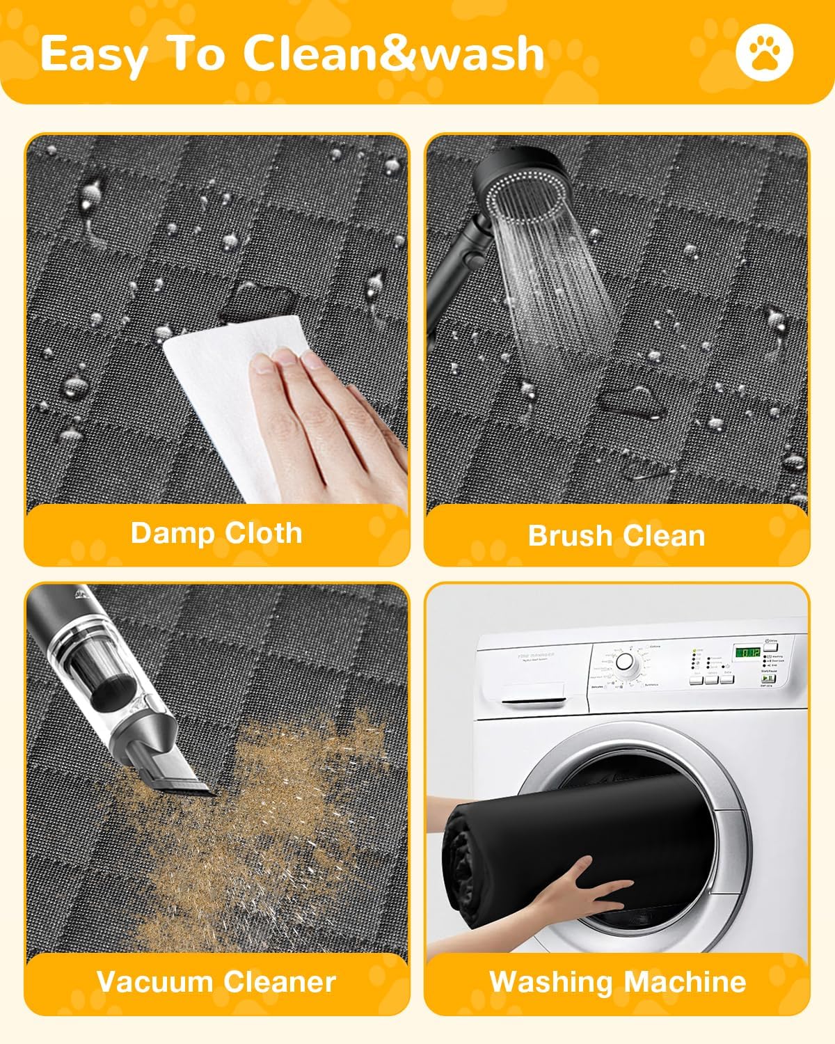 Lekereise SUV Cargo Liner for Dogs - 53.15 * 78.74 inch Waterproof Pet Trunk Cargo Cover Mat for SUVs Sedans Non-Slip Pet Car Seat Protector Universal Fit SUVs Sedans Trunks Vans - Black