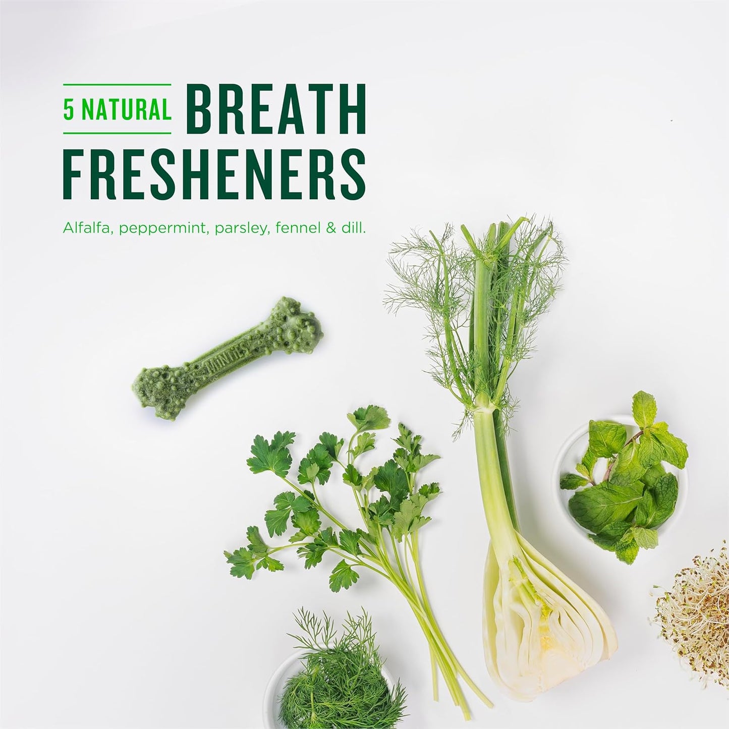 Minties Dog Dental Bone Treats, Tiny/Small Dental Dog Treats, 16 Ounces, Cleans Teeth, Fight Bad Breath, Removes Plaque and Tartar, 16 Count