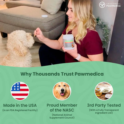 PawMedica Dog Probiotics and Digestive Enzymes, Probiotics for Dogs Made in USA, Pet Probiotic Chews for Dogs, Prebiotics & Probiotic Dog Digestive Support, Probiotic Treats - 60 Dog Probiotic Chews