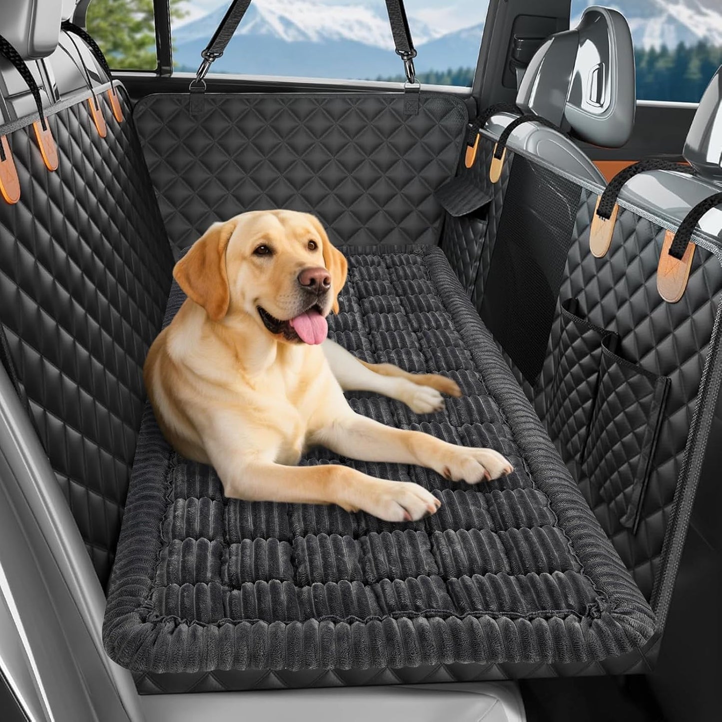 Dog Bed for Car, Non-Slip Travel Back Seat Pet Bed Mat, Dog Mat for Car Trucks Backseat, Fit for Backseat Extenders and Seat Covers (Dark Grey, 54 x 18.5 inch)