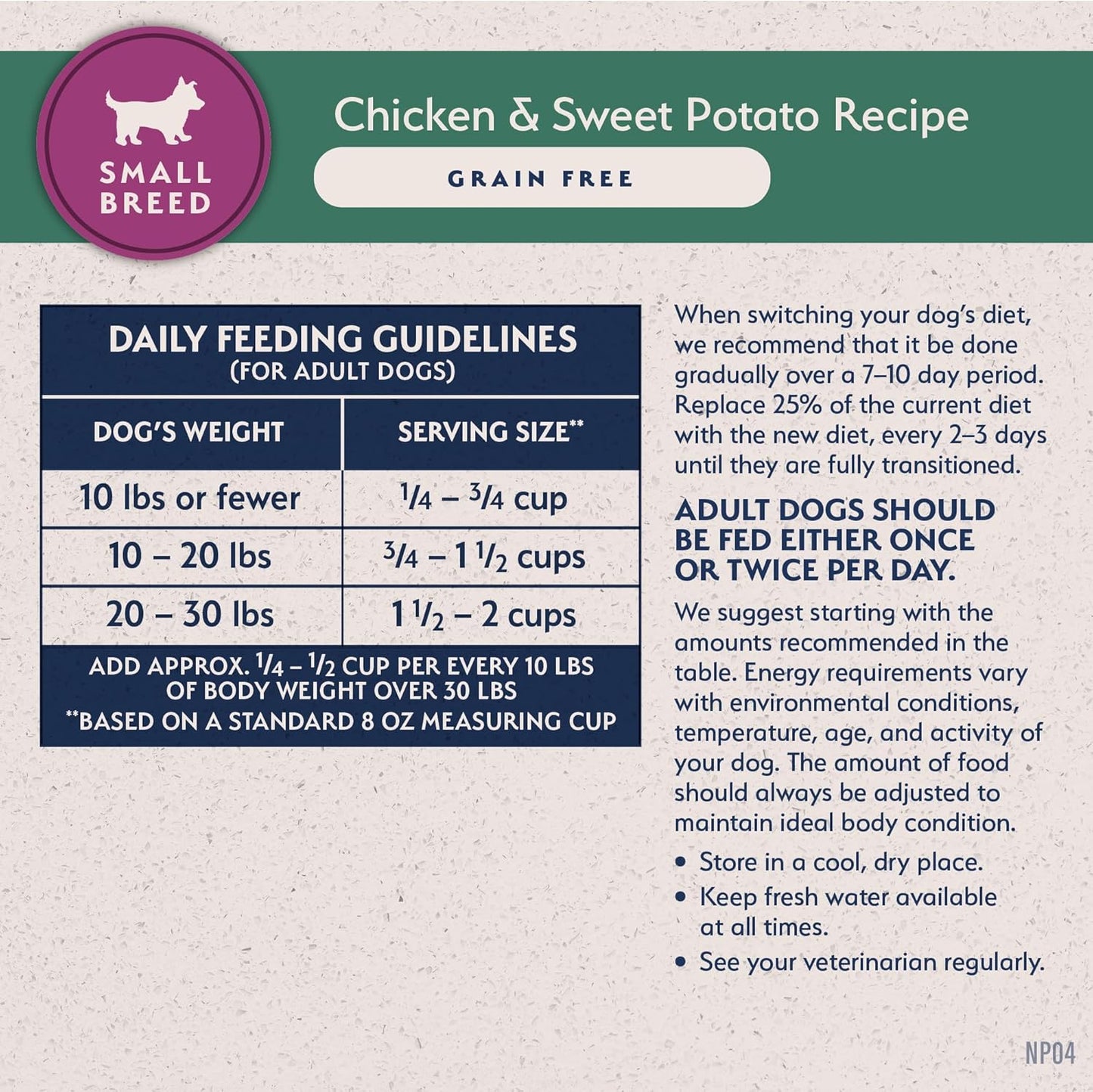 Natural Balance Limited Ingredient Small Breed Adult Grain-Free Dry Dog Food, Chicken & Sweet Potato Recipe, 4 Pound (Pack of 1)