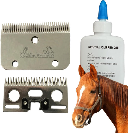 Replacement Blades for MAC400 Horse Clipper (34/24 Tooth) 2mm Cutting Length for Horses Cattle & Livestock. Compatible with Some Lister Machines