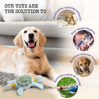 Squeaky Dog Toy, New 2025 Turtle Tug of War Crinkle Dog Toy, Tough Large Breed Interactive Stuffed Toy Trianing Fun to Keep Them Busy