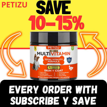 Dog Vitamins Chews- Treats – Glucosamine Chondroitin for Joint Support + Digestive Enzymes & Probiotics – for Small Large Breeds-Vitamins Multivitamin for Skin, Coat & Immune Health