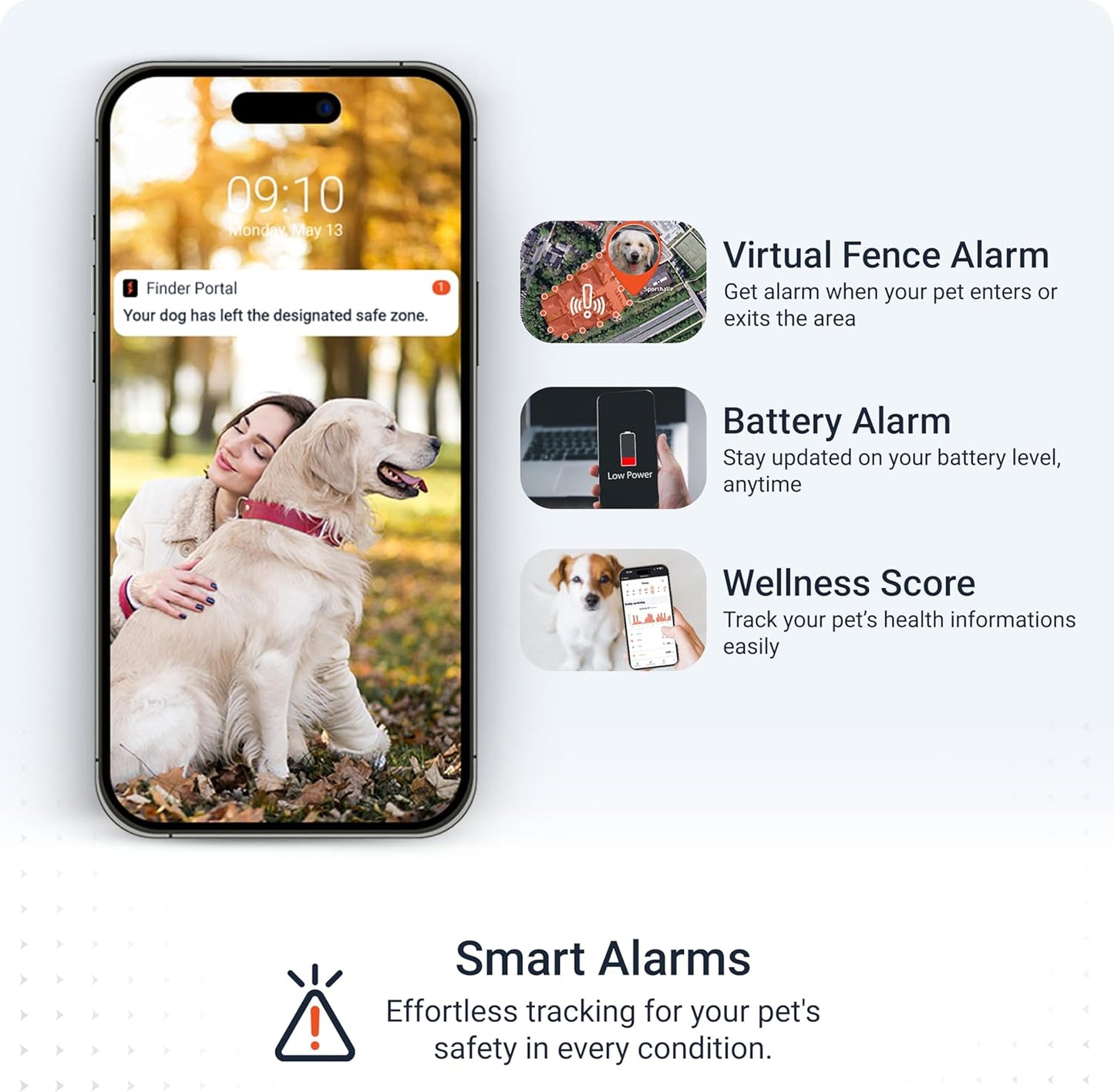 PAJ GPS Dog Tracker - 4G Real-Time Tracking & Runaway Alerts - Waterproof, Long-Range, Smart App Monitor Health & Activity - Fits Any Collar, Mini Device Navigator Chip - Subscription Required - Black