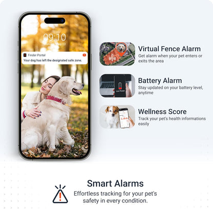 PAJ GPS Dog Tracker - 4G Real-Time Tracking & Runaway Alerts - Waterproof, Long-Range, Smart App Monitor Health & Activity - Fits Any Collar, Mini Device Navigator Chip - Subscription Required - Black