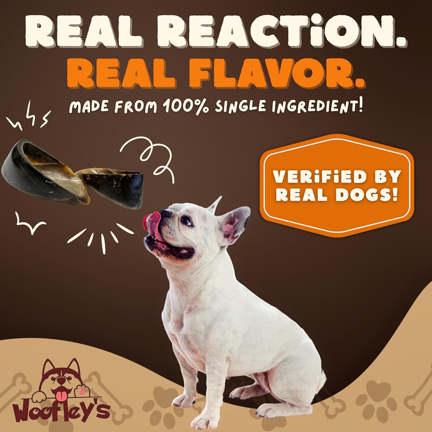 Woofley's - Cow Hooves for Dogs (50 Count) - Safe Cow Hoof Dog Chews -Fed Cattle - Best Natural Alternative to Rawhide