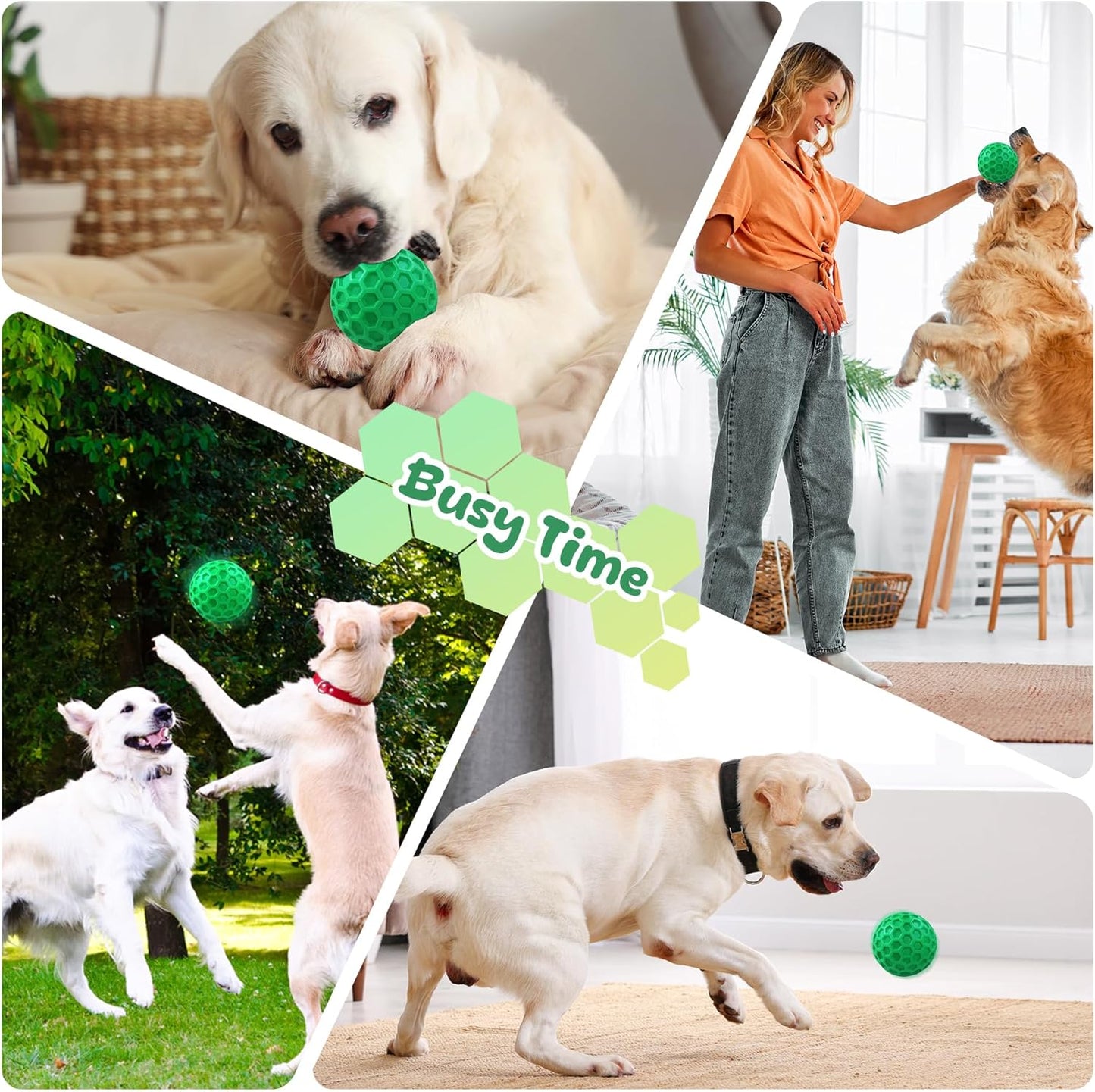 Tough Dog Chew Toys for Aggressive Chewers, Indestructible Dog Balls for Aggressive Chewers, Squeaky Balls for Dogs, Squeaky Toys for Large Dogs, Funny Heavy Duty Ball