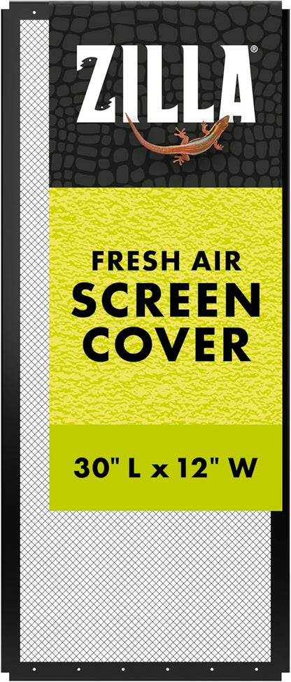 Zilla Fresh Air Screen Cover, Secure and Durable Metal Mesh Cover for Reptile Terrariums, 30 x 12 inches