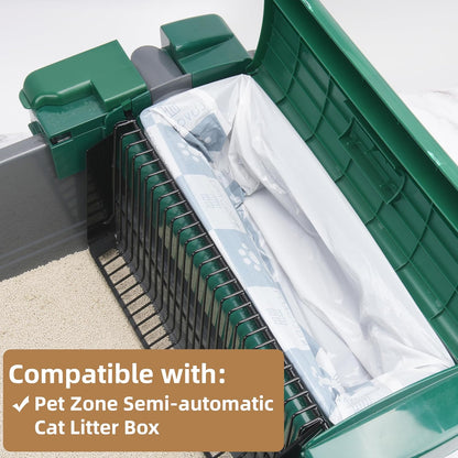 Permanent Waste Receptacle with 40 Liners Compatible with Pet Zone Semi Automatic Cat Litter Box, Sturdy Litter Box with Kitty Litter Bags, No-Touch Litter Box Liners(Machine NOT Included)